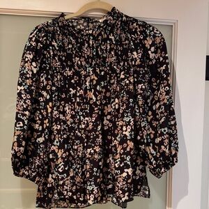 Shoshanna Black Floral Blouse
